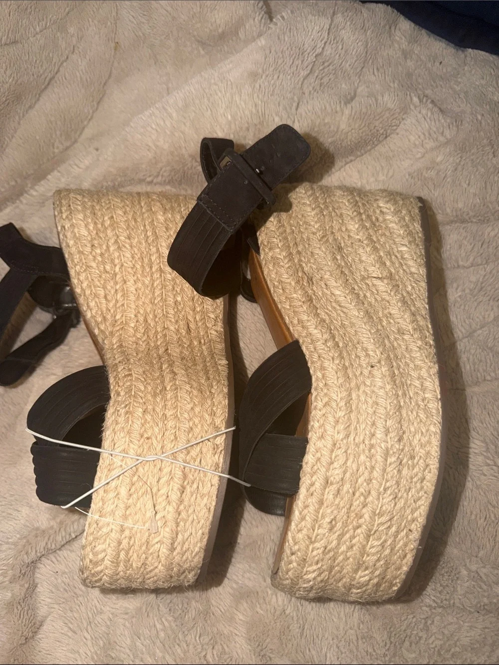 Schutz Alexandra Black Espadrille Wedge Platform Sandals 8 8.5 10 NWOT Summer